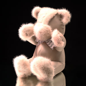 Leather & Fur Teddy Bear (12")